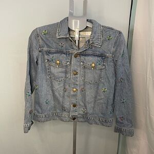 THE GREAT floral jean jacket size 0 -‎ XS